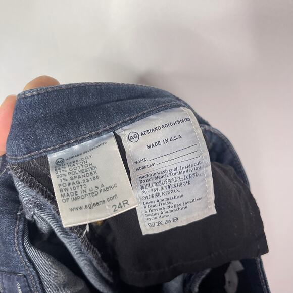 AG Adriano Goldschmied Womens 24 The Middi Mid Rise Legging Jeans in Dark Wash - Picture 8 of 9